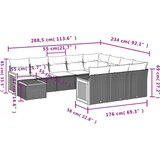  11-dijelni set vrtnih sofa od poliratana s jastucima crni | shoptok.hr
