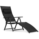 MULTIGARDEN sklopiva baštenska ležaljka za plažu sa podesivim naslonom i čeličnim ramom, black, Cene