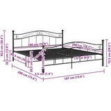  Okvir za krevet crni metalni 180 x 200 cm | shoptok.hr