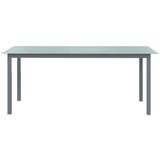 In vrtni stol svjetlosivi 190 x 90 x 74 cm od aluminija i stakla | shoptok.hr