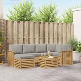  Set vanjskih sofa 7 kom. Bijela i svjetlosiva Poliester | shoptok.hr