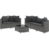  The Living Store Vrtna sedežna garnitura 6-delna z blazinami siv poli ratan - Vrtna Sedežna Garnitura, (21460912) | Shoptok.si