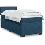 Box spring krevet s madracem tamnoplavi 80 x 200 cm baršunasti | shoptok.hr