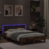  Okvir za krevet s uzglavljem i LED boja hrasta 135x190 cm | shoptok.hr