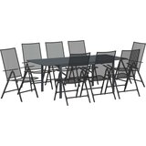  9-dijelni vrtni blagovaonski set antracit čelični | shoptok.hr