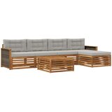 vidaXL Zunanja garnitura za sedenje 6 pcs Naravna in svetlo siva, (5000270446) | Shoptok.si