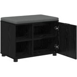  Klupa za hodnik s jastukom s policom Crni Hrast 60 x 38 x 46 cm | shoptok.hr
