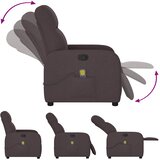  Masažni naslonjač od tkanine tamnosmeđi | shoptok.hr