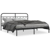 vidaXL Kovinski posteljni okvir z vzglavjem črn 183x213 cm | Shoptok.si
