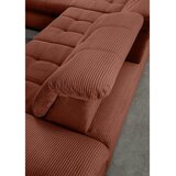 Livetastic KOTNA SEDEŽNA GARNITURA, rebrasti žamet barve korale | Shoptok.si