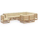 The Living Store Vrtna sedežna garnitura 11-delna z blazinami medeno rjava - Vrtna Sedežna Garnitura, (21461990) | Shoptok.si