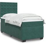  The Living Store Box spring postelja z vzmetnico temno zelena 100x200 cm žamet - Box Spring Postelja, (21457990) Cene