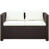  3-dijelni bistro set od poliratana s jastucima smeđi | shoptok.hr