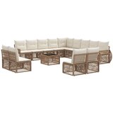vidaXL Vrtna sedežna garnitura 14 pcs Bež in smetanasto bela, (5000271191) | Shoptok.si