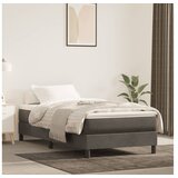  Box spring postelja z vzmetnico temno siva 100x200 cm žamet | Shoptok.si