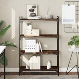vidaXL Knjižna omara 4-nadstropna dimljen hrast 80x30x120 cm inž. les Cene