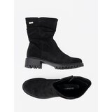 Shelvt Black ankle boots with ruffled upper and zipper | ePonuda.com