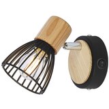 Ferotehna Spot svetilka Black + Wood (1 X 40 W, E14, IP20, d 13,5 x š 9 x v 16,5 cm, kovina, les) Cene