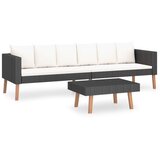 Maison Chic Seti vrtnega pohištva - Vrtna garnitura - Vrtni pohištvo set z blazinami 2-delna poli ratan črna, (21797923) | Shoptok.si