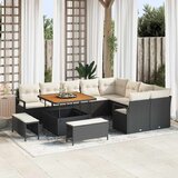  Sjedeća garnitura za vrt 12 kom. Crna poliratan 287 x 234 x 85 cm | shoptok.hr