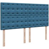 vidaXL Box spring postelja z vzmetnico modra 180x200 cm žamet | Shoptok.si