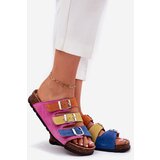 Panto Fino Ladies Suede Slippers With Buckles Fuksja | Shoptok.si