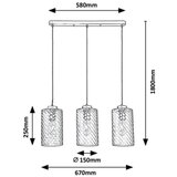 Rabalux sheila, visilica E27 3x40W, zlato | Eponuda.com