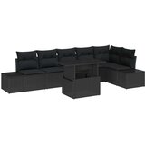 vidaXL Set vrtnih sofa Set od 7 Ugljen Ratan, poliester | shoptok.hr