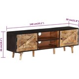 TV ormarić 140 x 30 x 46 cm od grubog drva manga i drva bagrema | shoptok.hr