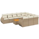 Maison Chic Seti vrtnega pohištva - Vrtna garnitura - Vrtni pohištvo set 11-delna z blazinami bež poli ratan, (21816084) | Shoptok.si