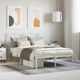 vidaXL Kovinski posteljni okvir z vzglavjem bel 120x200 cm Cene