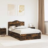  Krevetna konstrukcija s uzglavljem Dimljeni hrast 120 x 190 cm | shoptok.hr