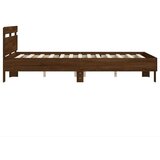  Posteljni okvir z vzglavjem rjavi hrast 120x200 cm inž. les, (20978632) | Shoptok.si