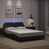 Maison Chic Posteljni okvir - Dvoposteljna postelja - Zakonska postelja z LED lučkami črn 140x200 cm umetno usnje, (21694963) | Shoptok.si