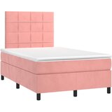  box spring s madracem LED ružičasti 120x200cm baršunasti | shoptok.hr