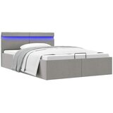  Hidraulični okvir za krevet tkanina LED svjetlosivi 120x200 cm | shoptok.hr