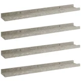 MAISON CHIC 4 kosi Stenske Police - Viseče police betonsko sive 60x9x3 cm, (21793891)