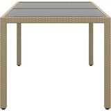  Vrtni stol 150 x 90 x 75 cm od kaljenog stakla i poliratana bež | shoptok.hr
