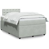 vidaXL Box spring postelja z vzmetnico svetlo siva 120x190 cm žamet | Shoptok.si