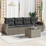 Maison Chic Seti vrtnega pohištva - Vrtna garnitura - Vrtni pohištvo set 5-delna z blazinami siv poli ratan, (21813807) | Shoptok.si