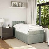  Box spring krevet s madracem svjetlosivi 90x190 cm baršunasti | shoptok.hr