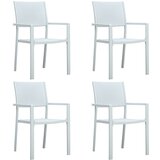 Maison Chic Vrtni stoli - Stol za vrt 4 kosi bela plastika videz ratana JS1528, (21878002) | Shoptok.si