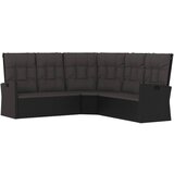 Maison Chic Nastavljiv kotni kavč - Sofa - Kanape z blazinami črn poli ratan, (21727254) Cene