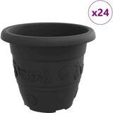  Okrugla saksija za cveće 24 pcs Crna Ø 26 x 21.5 cm Plastika - Crna Ø 22 x 18 cm 24 | shoptok.hr