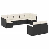  The Living Store Vrtna sedežna garnitura 9-delna z blazinami črn poli ratan - Vrtna Sedežna Garniture, (21447151) | Shoptok.si