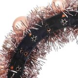 vidaXL Vijenci s božićnim kuglicama 2 pcs Ružičasto zlatni | shoptok.hr