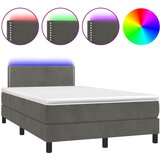The Living Store Box spring postelja z vzmetnico LED temno siva 120x200 cm žamet - Box Spring Postelja, (21488666) | Shoptok.si