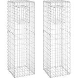  Gabionske stupne košare 2 kom 40 x 40 x 140 cm željezne | shoptok.hr