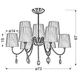 Candellux visilica-sorento viseća lampa 9X40W E14 hrom abažur crna | Eponuda.com