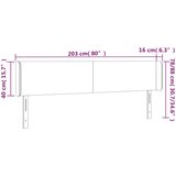  Uzglavlje s ušima crno 203x16x78/88 cm od tkanine | shoptok.hr